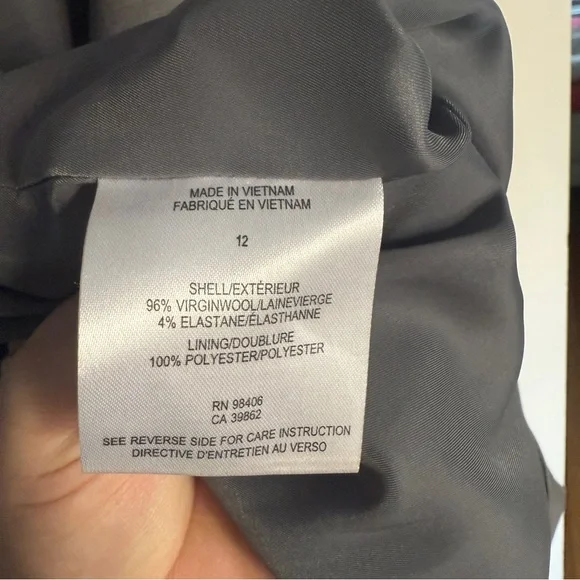 THEORY Light Gray Ruched Jarianna Wool Dress - Picture 9 of 10